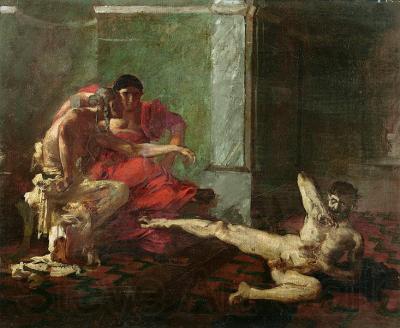 Joseph-Noel Sylvestre Locusta testing poison on a slave Norge oil painting art